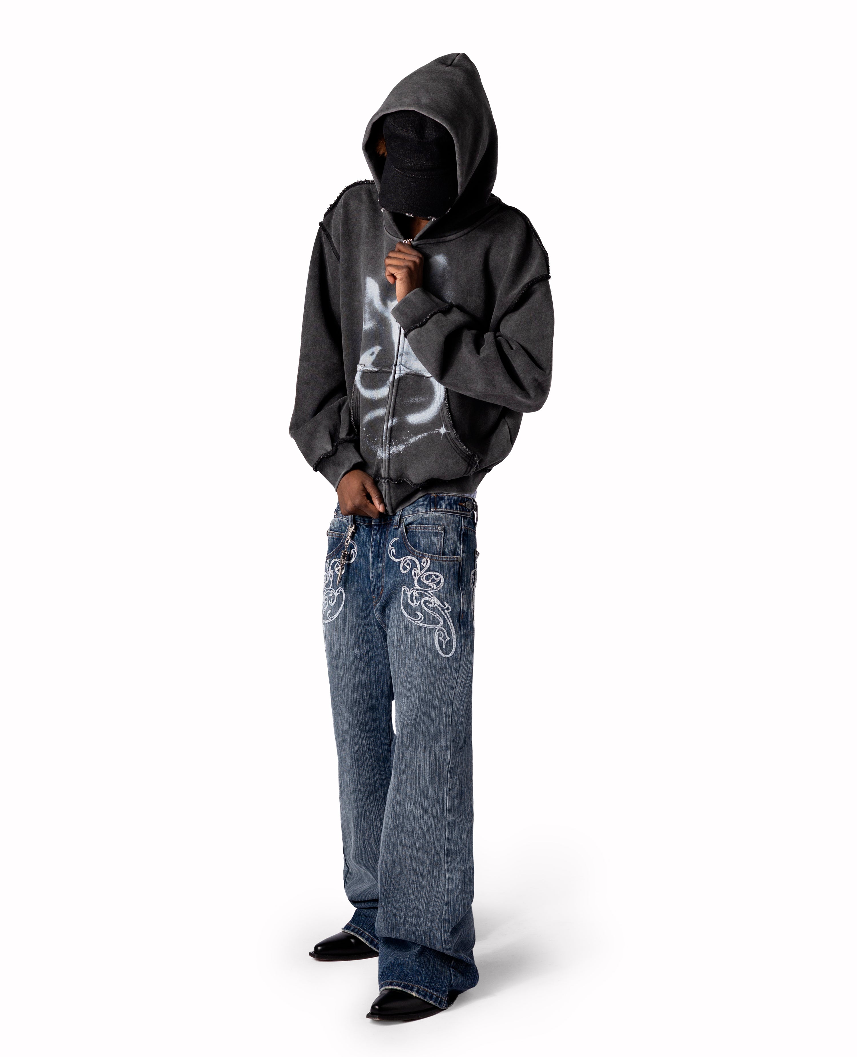 BEEDEN DUALITY ZIP DESIGN HOODIE ブラック DavrilSupply | DUALITY ZIP